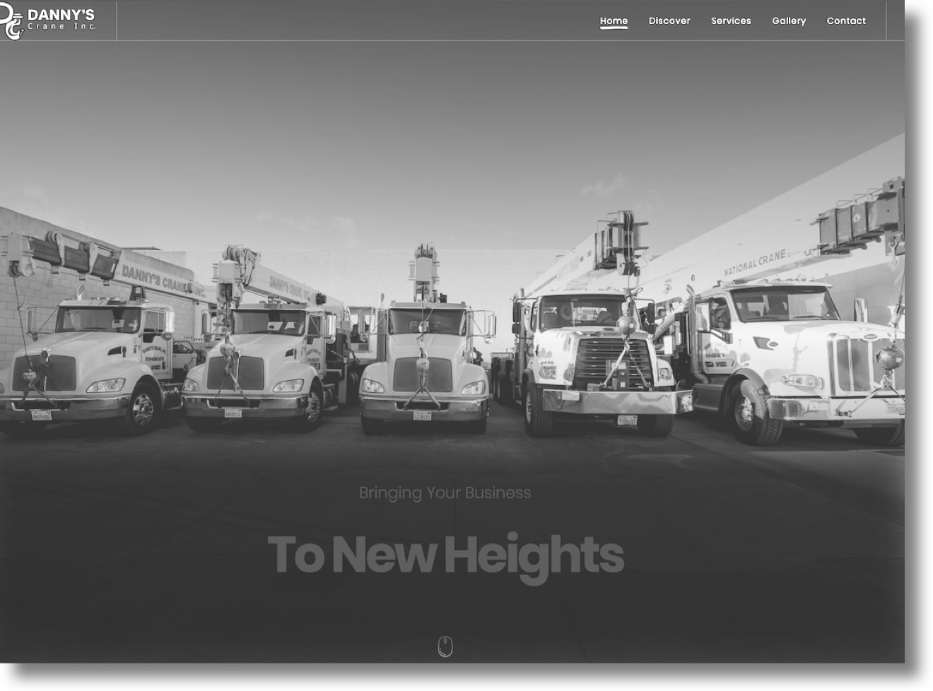 A portfolio image of our web development client Danny's Crane, a Los Angeles based crane and rigging company, whom for we designed their logo, branding and fully custom website.